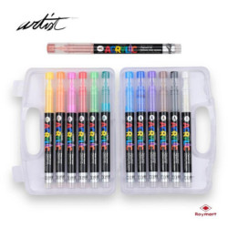 ROTULADOR ACRILICO PINCEL ALEX BOG LIQUID BRUSH MALETA REGALO 12 COLORES AB-0664