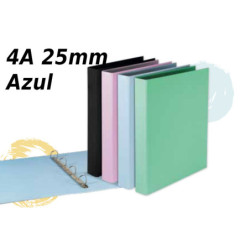 CARPETA 4A 25MM A-4 PARDO SOFT TOUCH PASTEL AZUL 921303