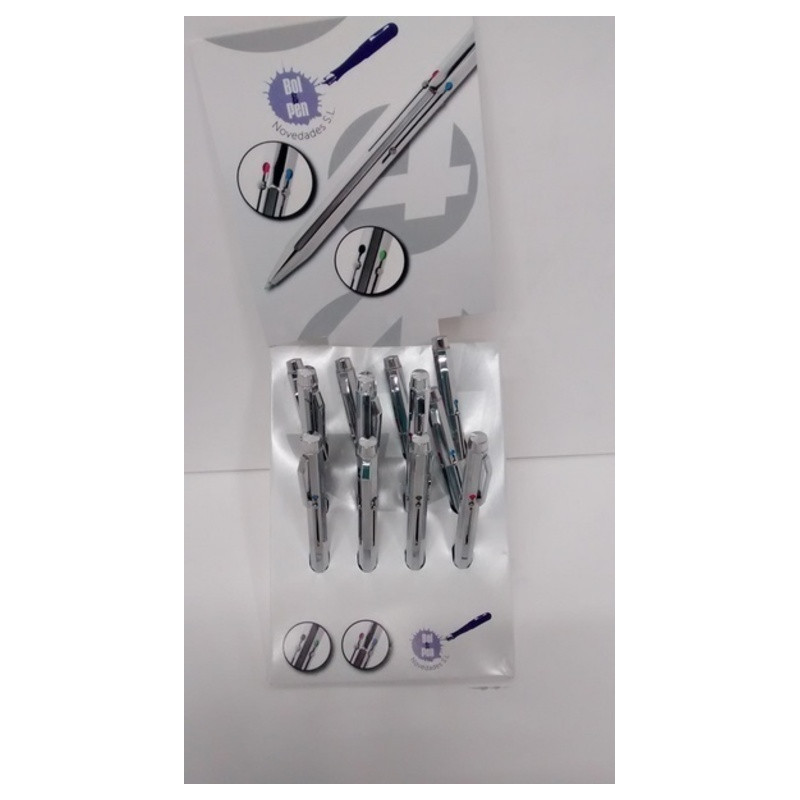 BOLIGRAFO LEBER 01.010-00 METALICO 4 COLORES