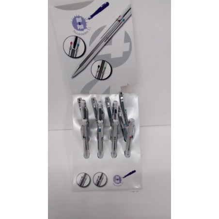 BOLIGRAFO LEBER 01.010-00 METALICO 4 COLORES