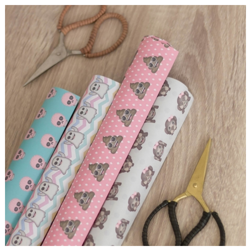 PAPEL REGALO ROLLO 0,70*1 EMOJI17 PACK 4 HOJAS 205770