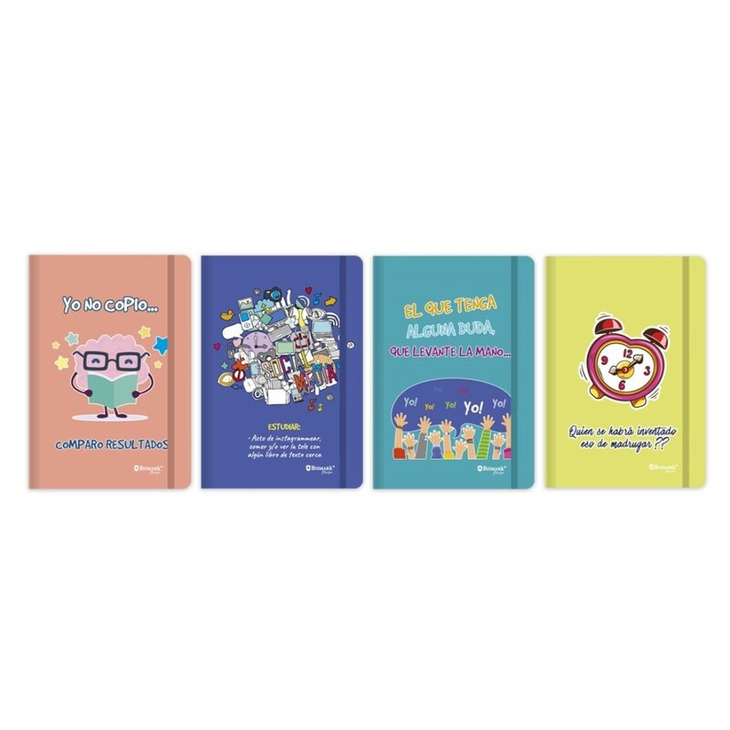 LIBRETA A-5 BISMARK MENSAJES C/GOMA SURTIDO 4 MOD POESSA 330601