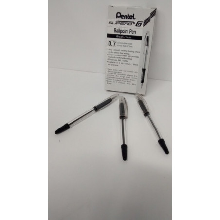 BOLIGRAFO PENTEL SUPER-B  G BK101 NEGRO C/12U ^