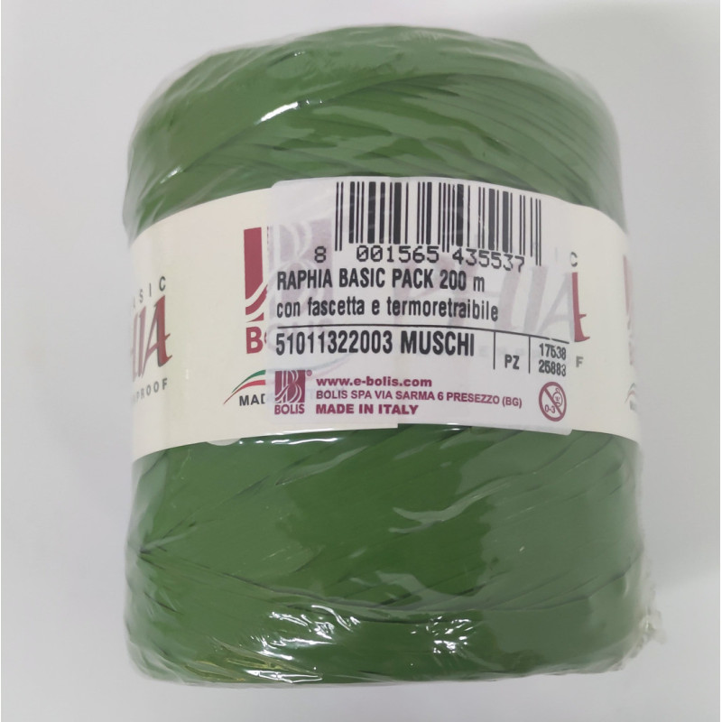 RAFIA SINTETICA FAMA 200M COLOR VERDE MUSGO 51011322003