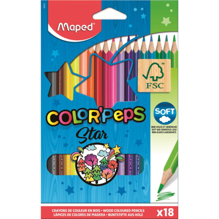 LAPICEROS COLOR COLOR'PEPS CJ.18UDS  MADERA FSC MAPED 183218FC