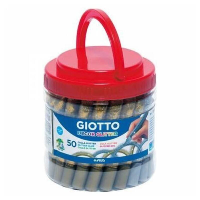 PEGAMENTO PURPURINA GIOTTO GLITTER GLUE METAL ORO/PLATA 10,5ML EXP.50 FILA 54600