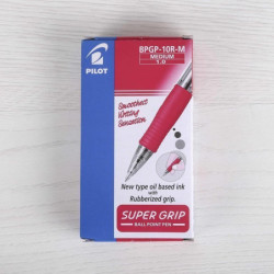 BOLIGRAFO PILOT SUPER GRIP CLIP ROJO C/12U