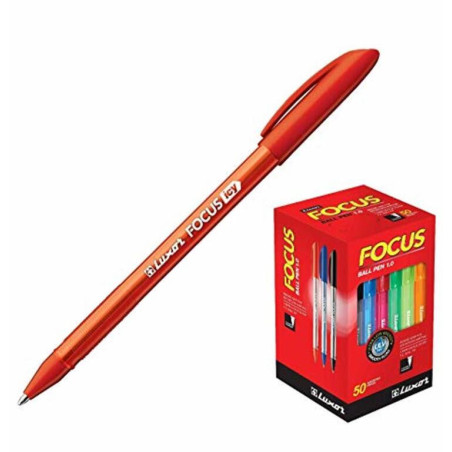 BOLIGRAFO LUXOR FOCUS ICY ROJO CAJA 50U ECONOMICO 1763 DMM