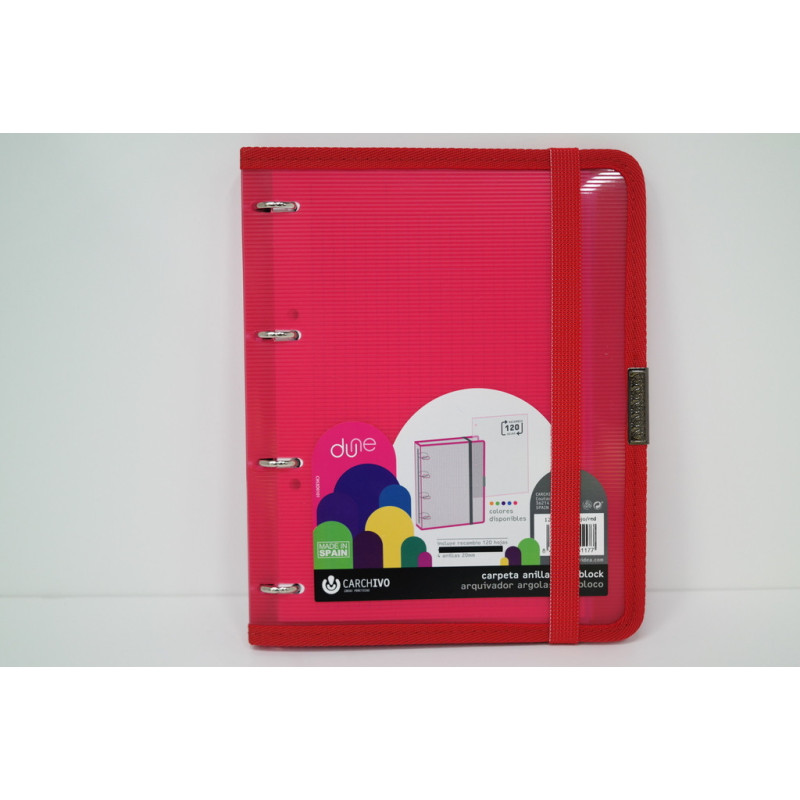 CARPEBLOC DEC RINGBOOK 4A A5 C/RECAMBIO CARCHIVO DUNE ROJO(ROSA) 12377553