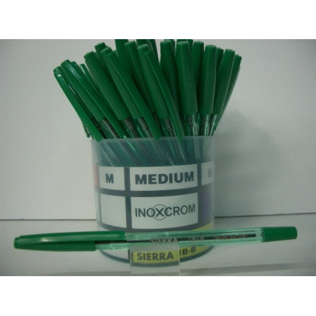 BOLIGRAFO INOXCROM SIERRA VERDE C/50U ^