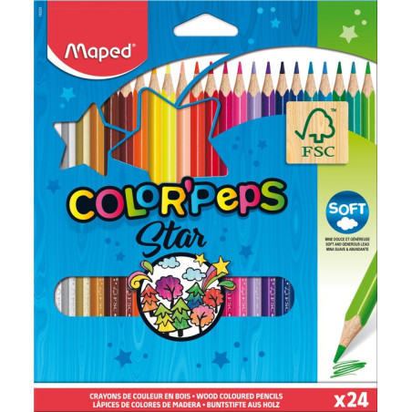 LAPICEROS COLOR COLOR'PEPS CJ.24UDS MADERA FSC MAPED 183224FC