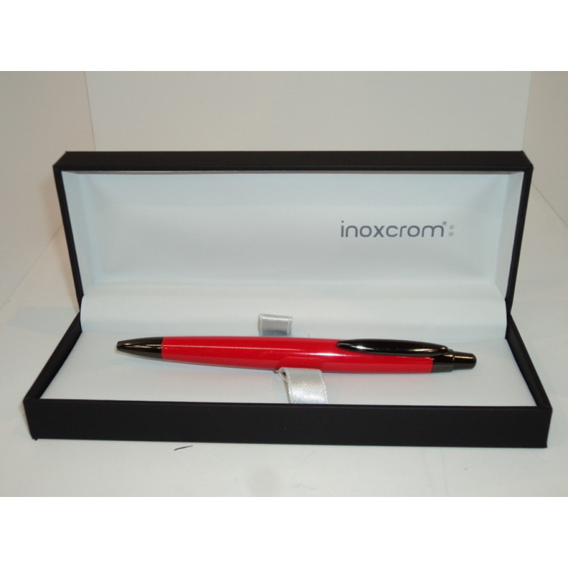 BOLIGRAFO INOXCROM ZEPPELIN SPORT LACA ROJO ^