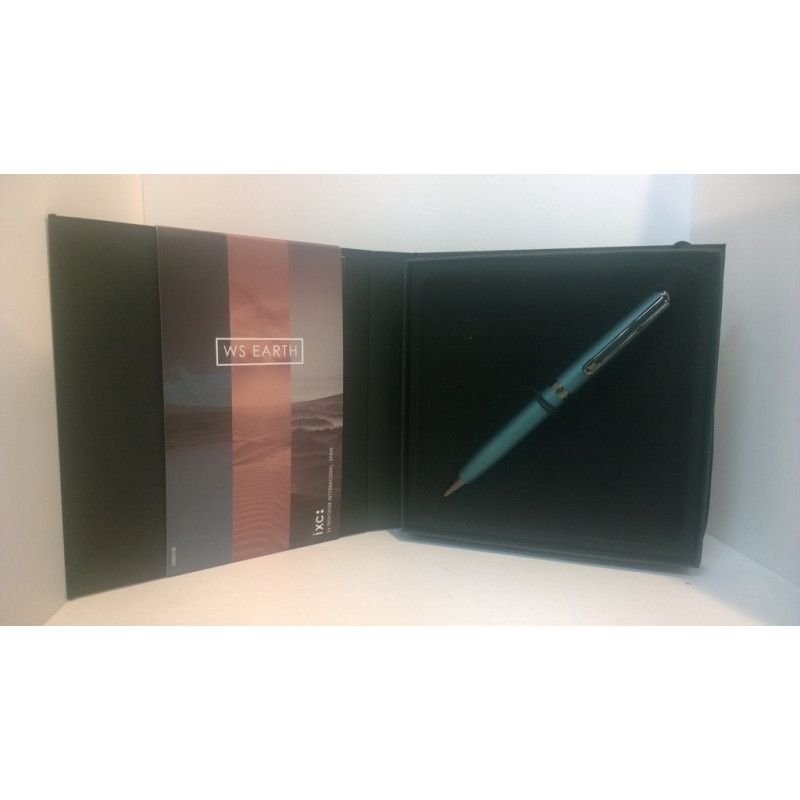 BOLIGRAFO INOXCROM WALL STREET EARTH AZUL LUNAR 11606 ^