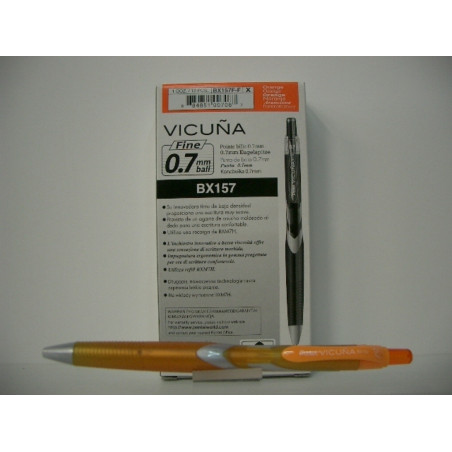 BOLIGRAFO PENTEL VICUÑA BX157 RETRACTIL NARANJA C/12U ^