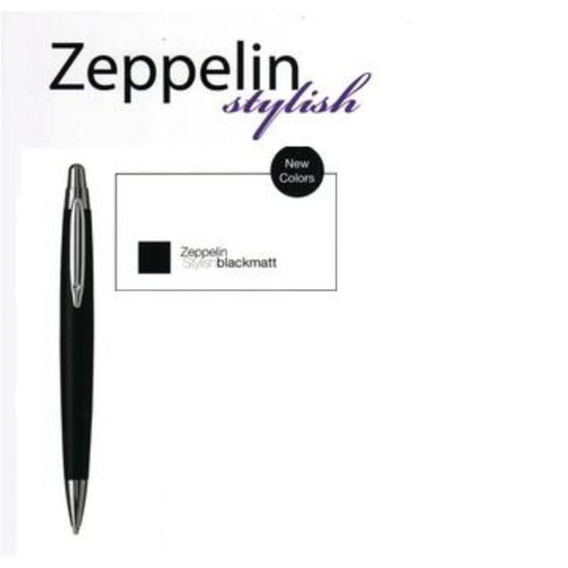 BOLIGRAFO INOXCROM ZEPPELIN STYLISH NEGRO MATE ^