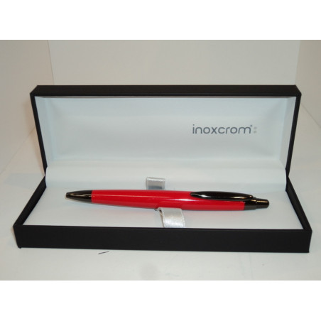 BOLIGRAFO INOXCROM ZEPPELIN SPORT LACA ROJO ^