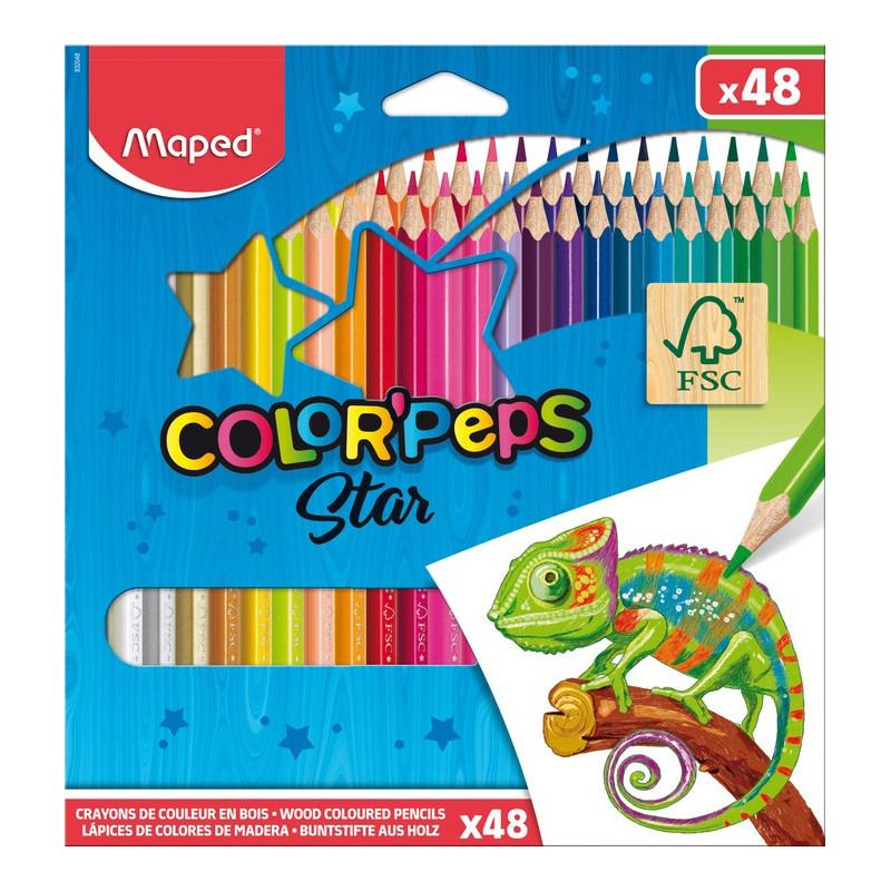 LAPICEROS COLOR COLOR'PEPS CJ.48UDS  MADERA FSC MAPED 832048FC