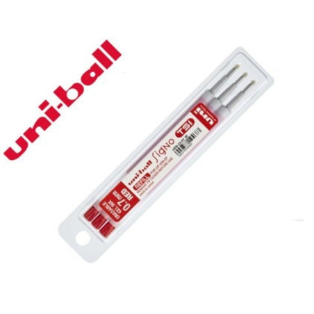 BOLIGRAFO RECAMBIO UNI-BALL SIGNO TSI BORRABLE ROJO BLISTER 3U