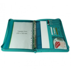 CARPETA 4A 25 CREMALLERA OFFICEBOX PP BORDE TELA SUPRA MORADO UNIDAD 574