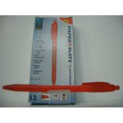 BOLIGRAFO PAPERMATE CONFORTMATE FRESH RETRACTIL ROJO C/12U ^