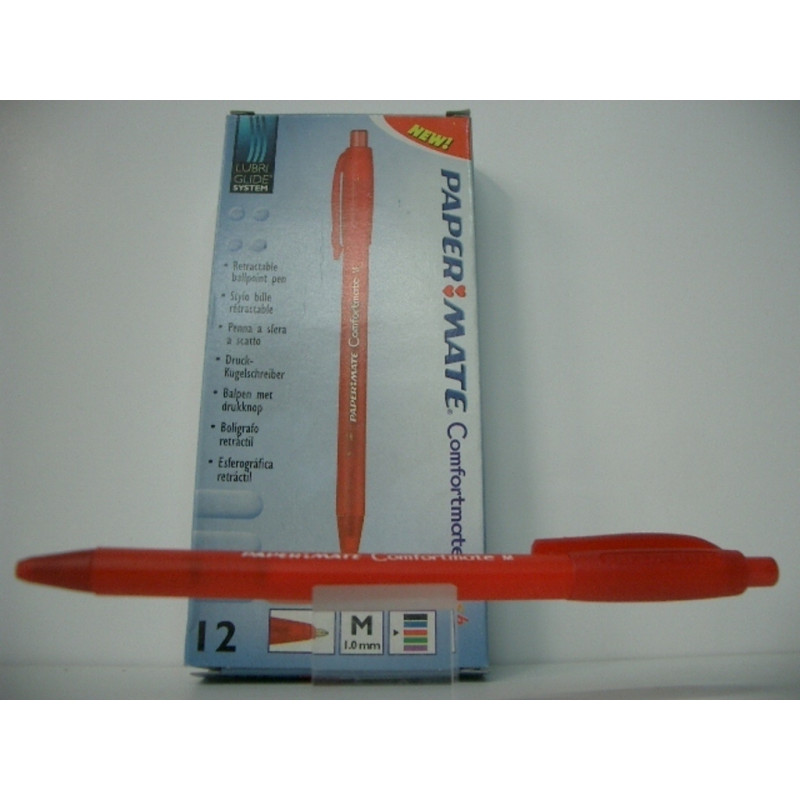 BOLIGRAFO PAPERMATE CONFORTMATE FRESH RETRACTIL ROJO C/12U ^