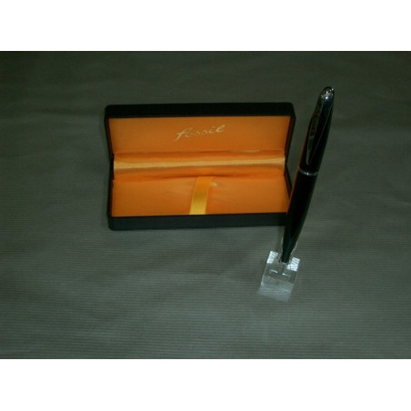 BOLIGRAFO FOSSIL LACA NEGRO CROMO BRILLO C/ESTUCHE 040534 ^