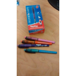 BOLIGRAFO PAPERMATE REPLAY.MAX TURQUESA,ROSA ,LILA,NARANJA C/12U ^