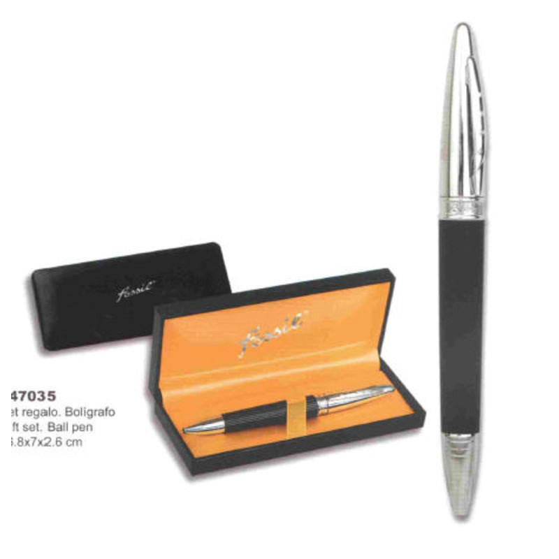BOLIGRAFO FOSSIL RESINA NEGRO CROMO C/ESTUCHE 047035 ^
