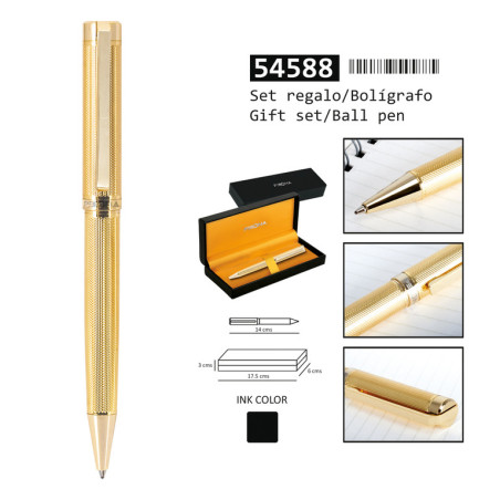 BOLIGRAFO PERONA METAL RELIEVE ORO C/ESTUCHE 54588