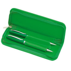 JUEGO BOLI LAPIZ FINIT POLIPIEL METAL C/ESTUCHE COLOR VERDE 3649-04 DISPLAST