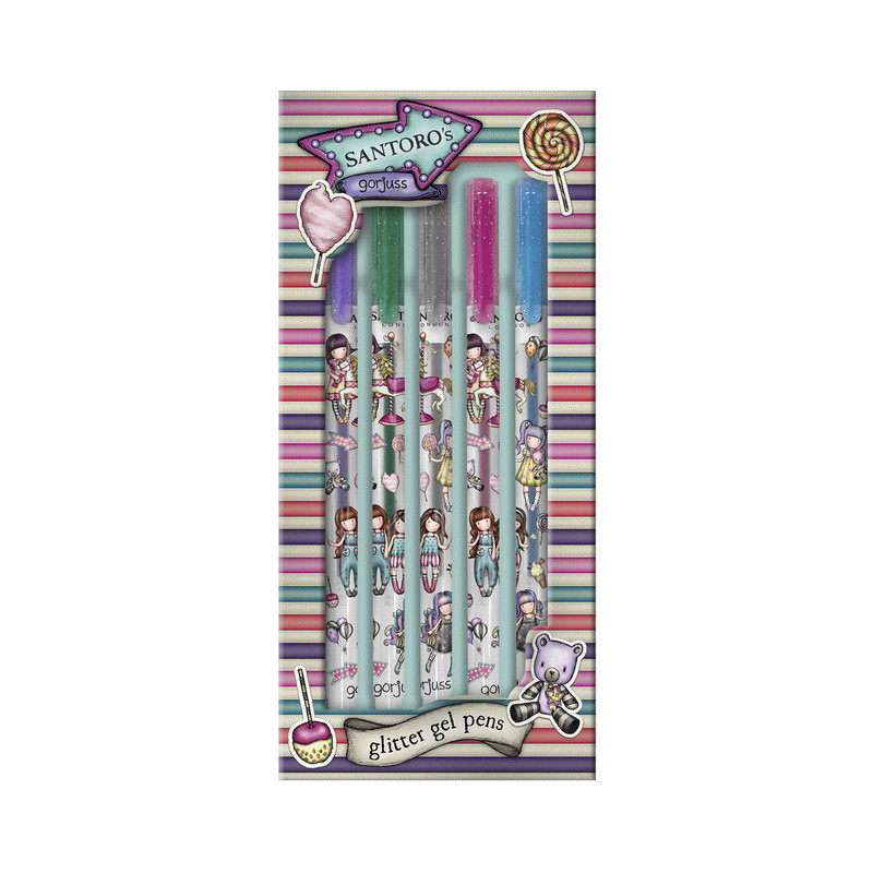SET 5 BOLIGRAFOS GEL BRILLANTE GORJUSS GORJUSS™ FAIRGROUND "CAROUSEL" SAFTA23 ENERO 1126GJ01