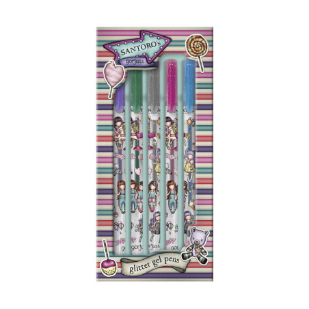 SET 5 BOLIGRAFOS GEL BRILLANTE GORJUSS GORJUSS™ FAIRGROUND "CAROUSEL" SAFTA23 ENERO 1126GJ01
