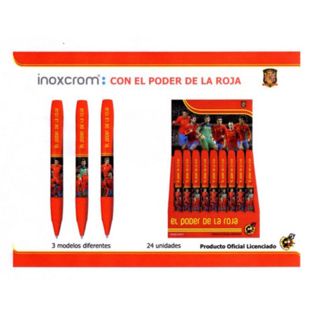 BOLIGRAFO INOXCROM 10 SELECCION ESPAÑOLA FUTBOL 700222 ^