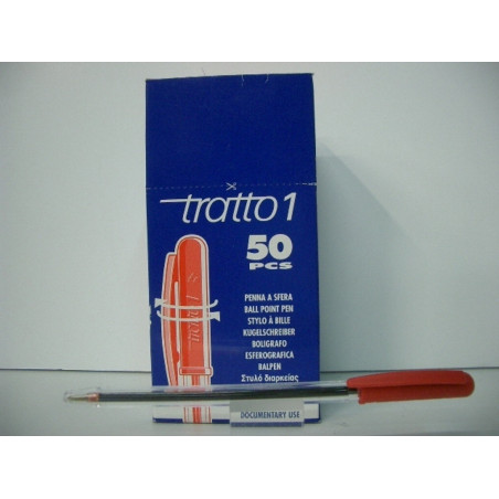 BOLIGRAFO TRATTO 1 CRISTAL FILA ROJO C/50U ^