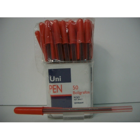 BOLIGRAFO UNI PEN CRISTAL ROJO C/50U 89417 ^
