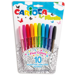 BOLIGRAFO CARIOCA FIORELLA BLISTER 10 COLORES ^