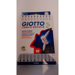 ROTULADOR GIOTTO TURBO DOBBLE DOBLE PUNTA 10 COLORES CARTON FILA