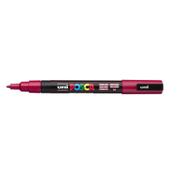 MARCADOR UNI-BALL POSCA PC-3M PUNTA REDONDA 0,9-1,3MM ROJO OSCURO -14-