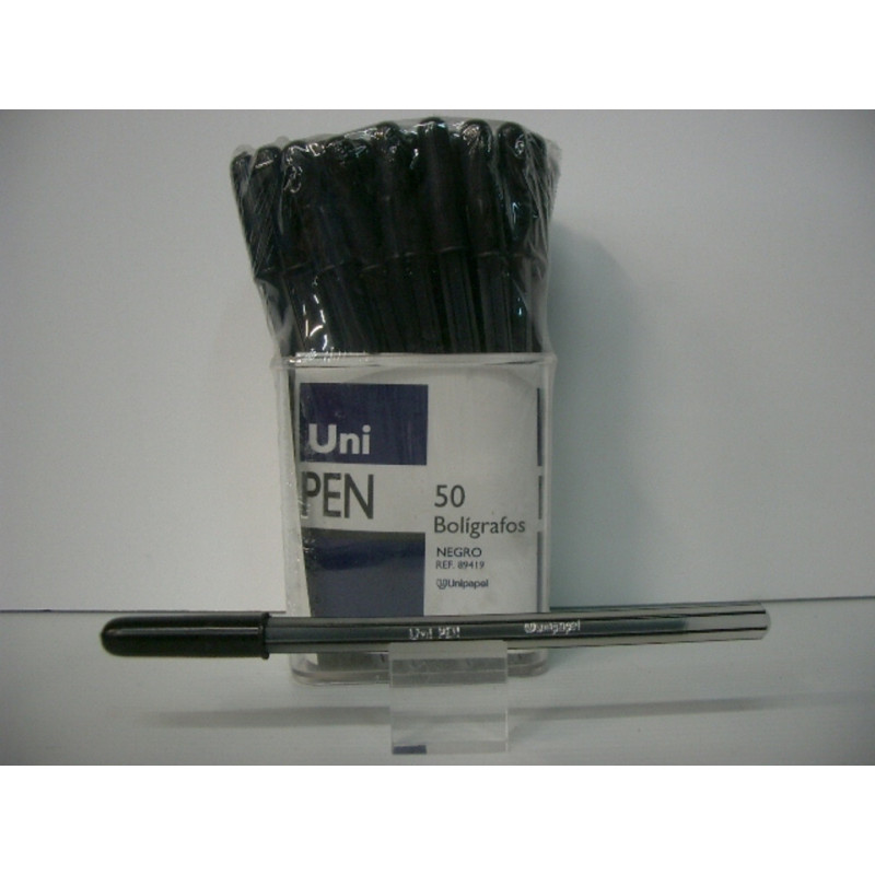 BOLIGRAFO UNI PEN CRISTAL NEGRO C/50U 89419 ^
