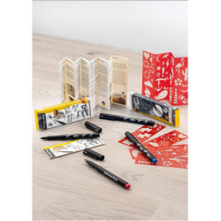 MARCADOR TATUAJE EBERHARD FABER ONE LINE  FINELINER 4 COLORES 559505