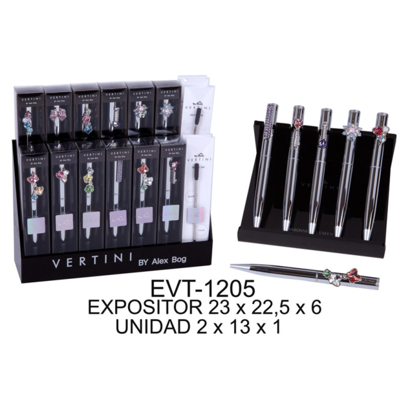 BOLIGRAFO ALEX BOG VERTINI SWAROVSKI C/ESTUCHE EVT-1205