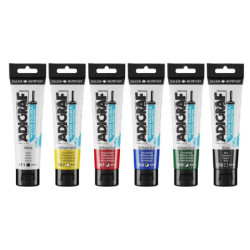 PINTURA ACRILICA ADIGRAF SOLUBLE AL AGUA 6 TUBOS 59ML DALER ROWNEY FILA C185 100 002