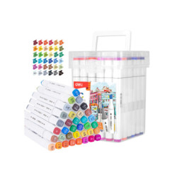 ROTULADOR DOBLE PUNTA PROFESIONAL DELI MALETIN TRANSPARENTE 36U 70801-36