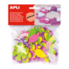 FORMAS GOMA EVA FLORES ADHESIVAS PURPURINA 48U.APLI. 13078