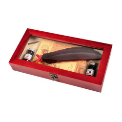 PLUMA HERBIN SET ESCRITURA PLUMA OCA TINTERO BURDEOS CAJA MADERA 27503T EXACLAIR