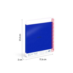 CUADERNO EUROPEAN MILAN A5 PAPEL CUADRO 5*5 80HOJAS DE 95G NATA 624 AZUL 57053E80B