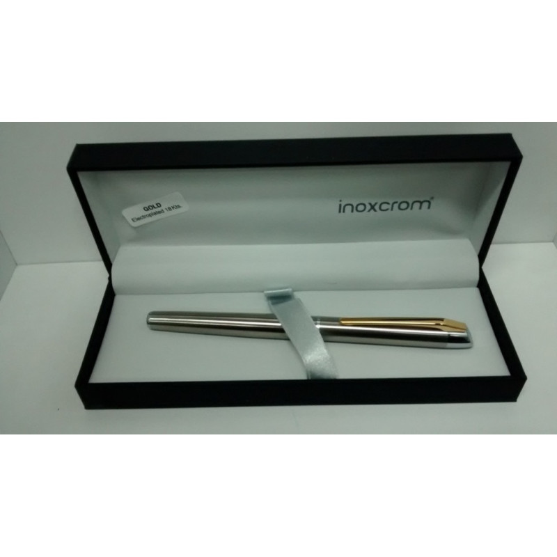 PLUMA INOXCROM PURE METAL ORO C/ESTUCHE