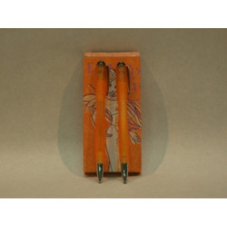 BOLIGRAFO Y PORTAMINAS ASTRO AUT. WITCH NARANJA CAJA REGALO WIT1012 ^