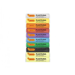 PLASTILINA JOVI ESTUCHE 10 PASTILLAS 15G 8 COLORES + 2 FOSFORESCENTES 90/10G UNIDAD