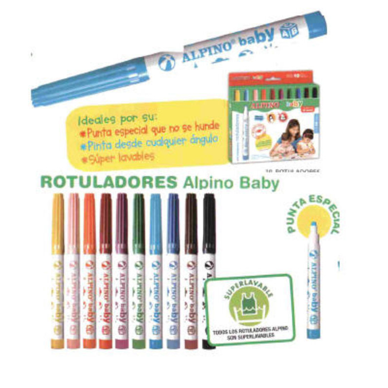 ROTULADOR ALPINO BABY JUMBO 10 COLORES ^
